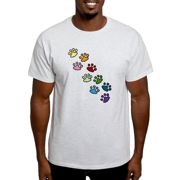 CafePress - Paw Prints Light T Shirt - Men's Classic Graphic T-Shirt