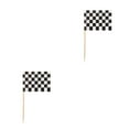 thumbnail image 3 of pitrice 100 Pieces Accessories Racing Toothpicks Flags Markers Mini Muffin Cocktail Fruit Sticks Food Dining black white plaid 2Set, 3 of 6
