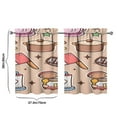 thumbnail image 4 of Vintage Kitchen Food Cooking Chef Tier Cafe Curtains for Bathroom Living RV Rod Pocket Window Drapes 36 Inch 2 Panels Set 28"x36" 2 Panels Window Treatment Tiers, 4 of 4
