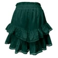 thumbnail image 5 of RUTAYY Women Casual Boho Ruffle Tiered Skorts High Waist Mini Skirts Solid Color Smocked Boho Pleated Skirts, 5 of 6