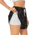 thumbnail image 2 of Bixox Women's Mardi Gras Carnival pattern 2 in 1 Running Shorts - Lightweight Athletic Workout Gym Yoga Shorts Liner with Pockets - Medium, 2 of 7