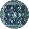 thumbnail image 1 of Ahgly Company Indoor Round Oriental Light Blue Industrial Area Rugs, 6' Round, 1 of 4