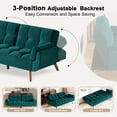 thumbnail image 3 of usihxjg Comfortable Futon Sofa Bed with Adjustable Backrests & Armrests, Modern Convertible Couch Sofa for Small Spaces, Living Room, Corduroy Futon Sofa Bed, Green, 3 of 11