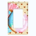thumbnail image 5 of Metal Light Switch Plate Cover Colorful Retro Doughnuts Beige Heart Wallpaper CAK038, 5 of 13