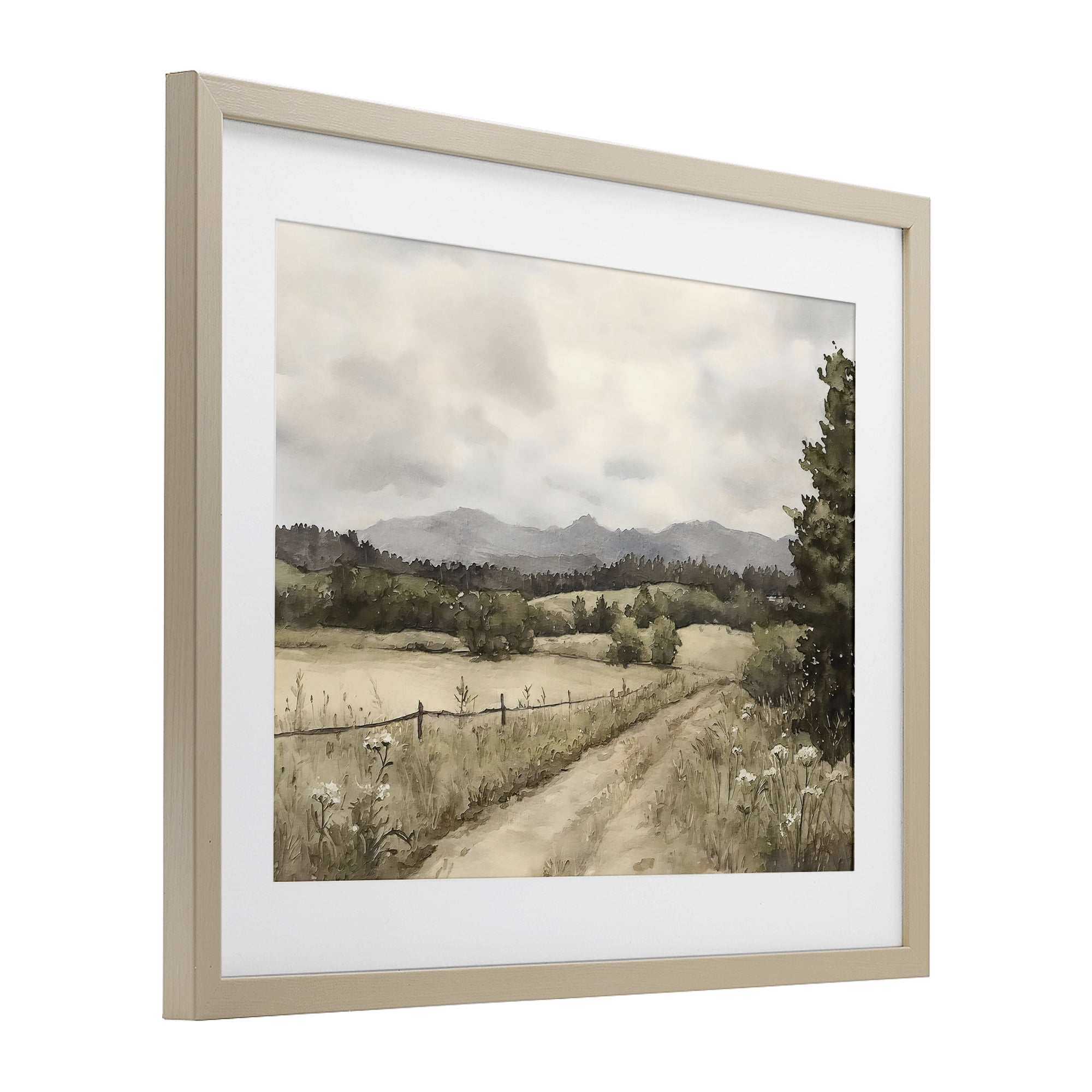 Stupell Industries Muted Meadow Lane Birch Framed Print Under Glass, design by Riley B