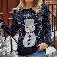 thumbnail image 3 of Sweater Women Snowman Warm Sweater Knitted O-neck Sweater Z, 3 of 5