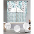 thumbnail image 2 of Teal Blue Grey Botanical Swag Curtains for Living Room/Bedroom Windows, Spring Floral Summer Farmhouse Kitchen Curtains and Valances Set 36 Inch Length, Light Filtering Swags Valance Curtain Panels, 2 of 5