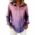 thumbnail image 6 of Breezora Women's Blouse Waffle Texture Button Down Long Sleeve Fall Shirt for Cozy Work and Camping Comfort XXL Size Pink, 6 of 7