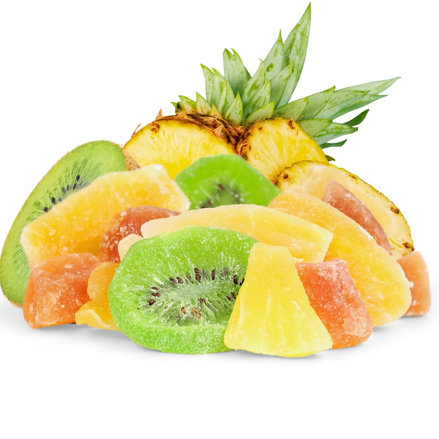 Tropical Dried Mixed Fruit Chunks - by Its Delish, 40 OZ Jumbo Container  Healthy Snacks for Adults, Kids  Fresh Snack Mix Dry Fruit  Pineapple Mango Papaya Kiwi Slices  Gluten Free, Vegan, Kosher
