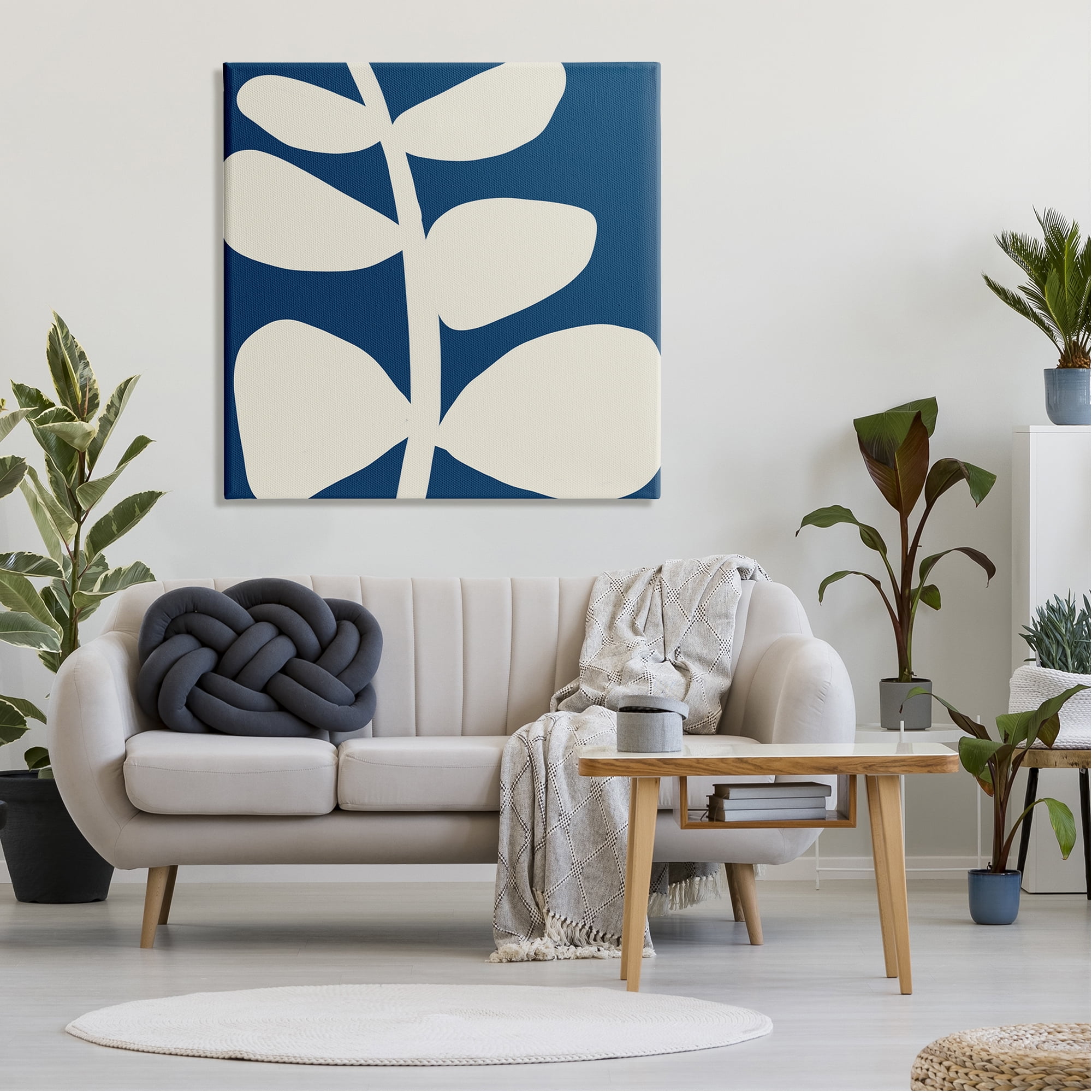 Stupell Industries Close Up Leaf Silhouette Bold Abstract Plant Botanicals Graphic Art Gallery Wrapped Canvas Print Wall Art, Design by Deborah Velasquez