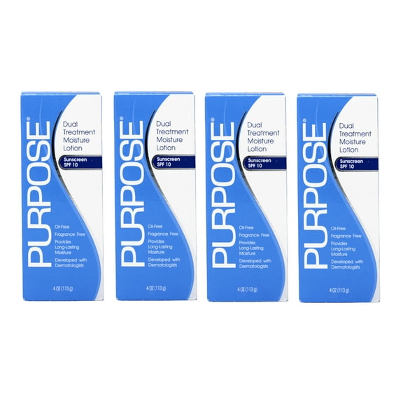 4 Pack - Purpose Dual Treatment Moisture Lotion SPF10 4 OZ Each