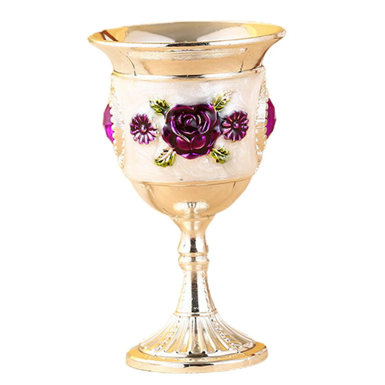 Set of Four Embossed Wine Goblets 300ml Vintage Style Mandala Relief  Embossed Wine Glasses Dishwasher Safe Glassware 