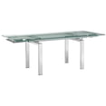 thumbnail image 2 of Casabianca Home FROSTY dining table in clear glass with polished stainless steel base.-Color:Chrome / Clear Glass,Size:Size, 2 of 5