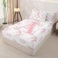 thumbnail image 2 of Manfei Pink Floral Zipper Twin Comforter Sets with Fitted Sheet and 2 Pillowcases,Girls Personalized Letter A Zipper Bedding Set,Pink Reversible4pcs, 2 of 8