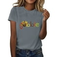 thumbnail image 2 of Women‘s Thanksgiving Animal Letter Print  Neck Short Sleeve Top, 2 of 5