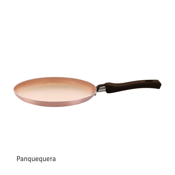 HUDSON VALLEY | Sartén Panquenquera de Cerámica Antiadherente 22 cm, Diseño Elegante, Mango Ergonómico, Libre de PFOA/PFOS, Compatible con Estufa de Gas y Eléctrica, Color Cobre