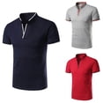 thumbnail image 4 of Mens Casual Short Sleeve Slim T-Shirt V Neck Pullover Blouse Muscle Fitness Tops, 4 of 8