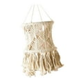 thumbnail image 4 of Macrame Lamp Shade Lampshade Bohemian Modern Pendant Light Shade Hanging Light Cover for Dorm Room Bedroom Decoration Bulb Not Included , Style B, 4 of 9