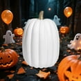 thumbnail image 5 of SIguan,1 PCS Artificial Pumpkins Faux Foam Pumpkins for Decorating Plastic Pumpkin Fall Decor for Autumn Thanksgiving Halloween Table Centerpiece White2 5.9*8.66'', 5 of 8