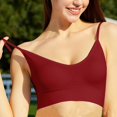 thumbnail image 5 of Lixiuxyad Tank Top Camisole Seamless Deep V Neck Camisole For Stretch Sleeveless Tank Top With Built In Bra Comfortable Everyday Wear,Red, 5 of 5