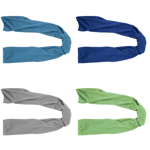 Toalla de refrigeración eléctrica pequeña de microfibra, 4 paquetes (100 x 30 cm)