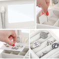 thumbnail image 3 of Jewelry Storage Box, Small Travel Jewelry Box Organizer Case, Njjex Faux Leather Portable Jewelry Box Organizer Case for Rings Earrings Necklace, White, 3 of 6