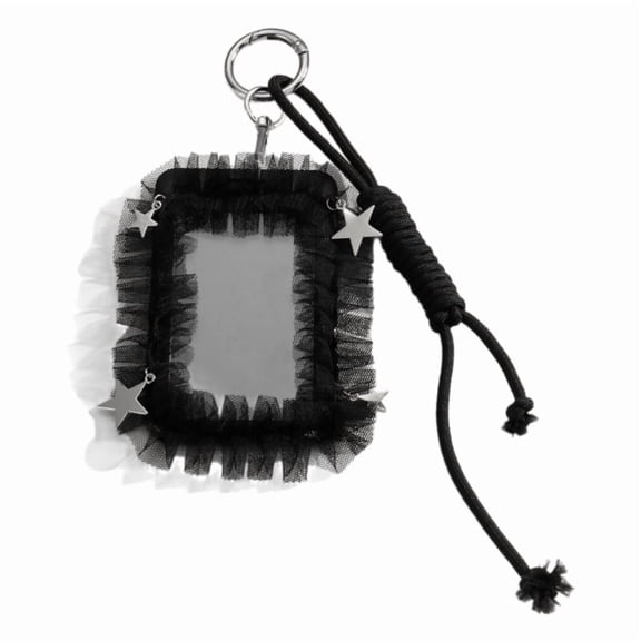 Gothic Photocard Holder Lace Kpops Photo Card Holder with Keychain ID Cards Holder Pendant Keychain Student Card Sleeves