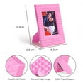 thumbnail image 2 of 1 PC Bright Mini Photo Frame,Rivet Pink Color Frame,Picture Frame Compatible with 2 x 3 Film,Vertical Photo Frame,Mini Photo Holder Easy to Use (Rose Pink), 2 of 7