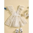 thumbnail image 3 of Biekopu Baby Girl Lace Romper Dress Sleeveless V Neck Elastic Waist Ruffle Bodysuit Newborn Clothes, 3 of 9