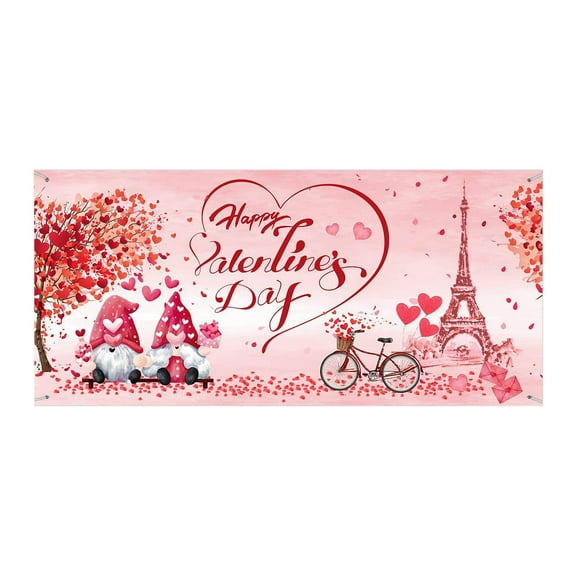 Wdhugt Type A Valentine'S Day Garage Door Banner Backdrop Patio Party Decoration Hanging Flag For Outdoor Home Decor A