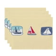 thumbnail image 2 of Simply Daisy, 18 x 14 Inch, Boat Trio, Geometric Print Placemat (Set of 4), Ivory, 2 of 2