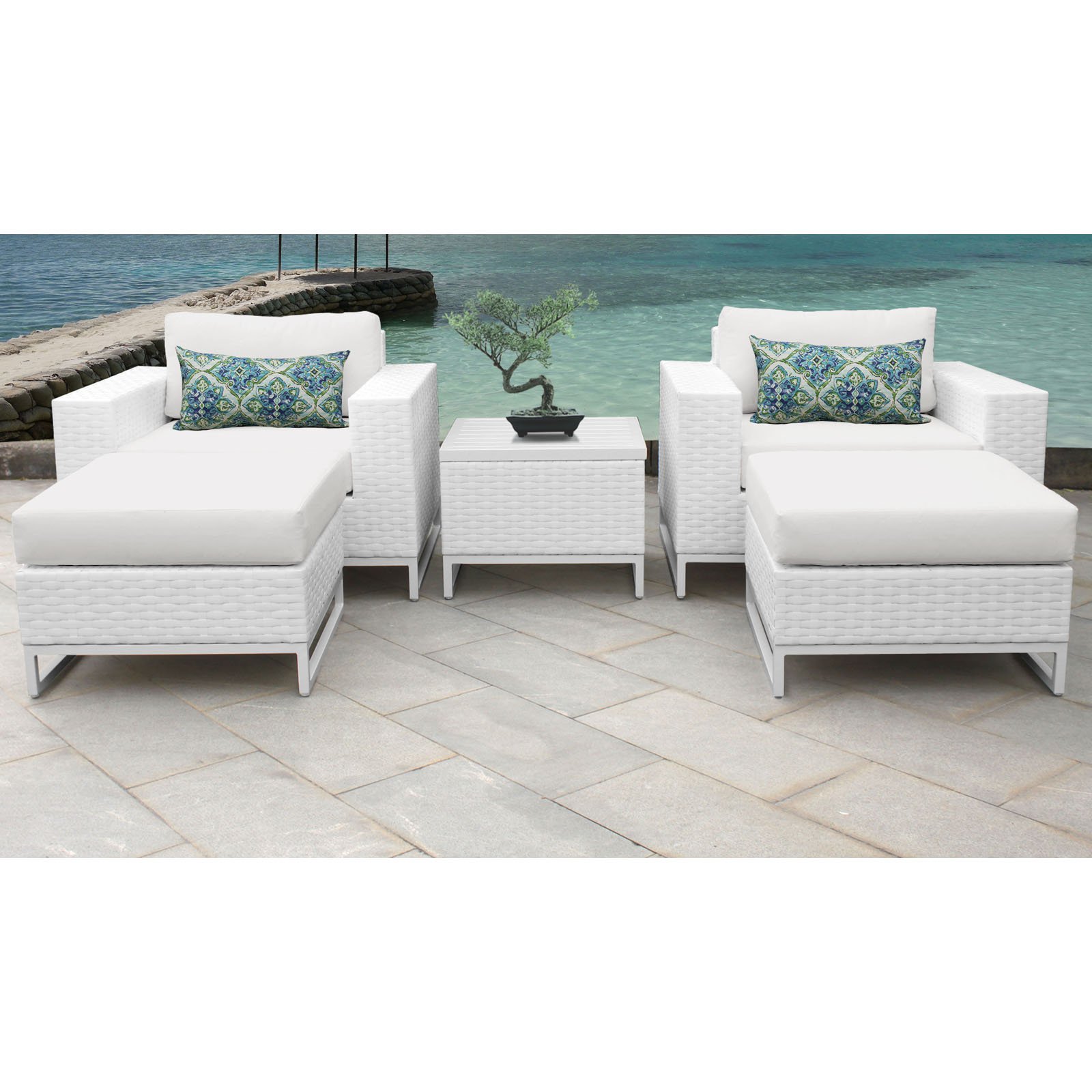 Florida 5-Piece Aluminum Framed Outdoor Conversation Set with Ottomans - image 3 of 3