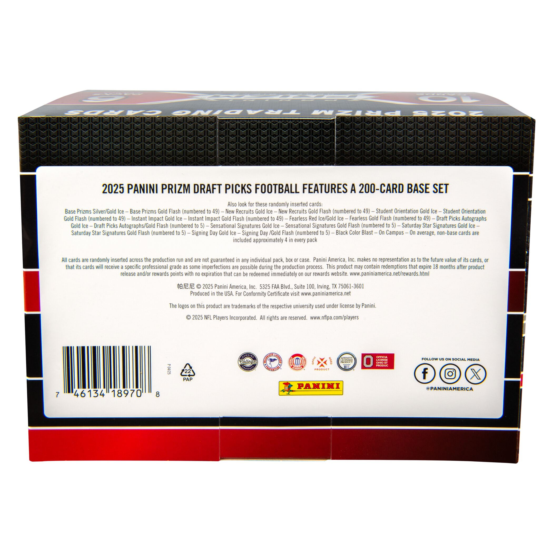 2025 Panini Prizm draft Picks Football Trading Cards Mega Box