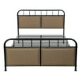 thumbnail image 2 of Benzara Metal Queen Bed Frame with Fabric Upholstered Headboard, Beige and Black, 2 of 4