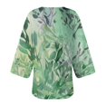 thumbnail image 5 of HCYSFG Womens Leaf Print Kimono Cardigan Open Front Short Sleeve Lightweight Sheer Loose Fit Beach Cover Up Summer Layering Tops, 5 of 5