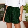 thumbnail image 2 of Sequin Shorts for Women 2026 Summer Elastic High Waist Y2k Glitter Straight Leg Sparkle Shorts Clubwear, 2 of 5