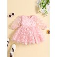 thumbnail image 3 of xiaxaixu Robe Princesse pour Bébé Fille Automne Élégante Papillon Manches Longues Robe pour Tout-Petit Vêtements de Printemps, 3 of 9