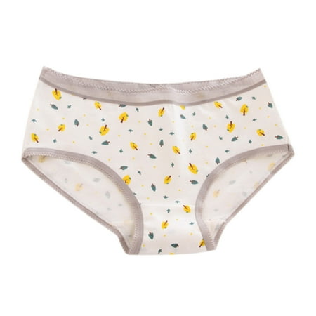 

Women Teen Girl Cotton Mid-Rise Panties Letters Cute for Cat Plaid Underwear Ela
