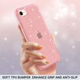 thumbnail image 3 of Funda con purpurina para iPhone SE 2022, funda transparente para iPhone 8/7, funda protectora suave de TPU a prueba de golpes y antiarañazos para Apple iPhone SE 2020/iPhone 8/iPhone 7, 4,7 pulgadas,, 3 of 5