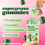 Bloom Nutrition Super Greens Gummies, Strawberry Kiwi, 12 - 4 Pack Pouches