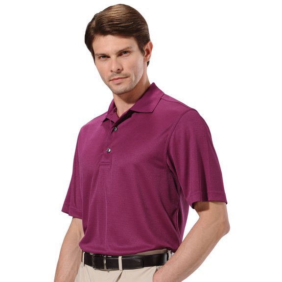 Monterey Club Men's Micro Link Texture Solid Golf Polo Shirt #1066