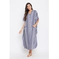 thumbnail image 2 of Women One Size Resort Wear Maxi Dress with Pocket Striped Pattern Ladies Long Dress Boho Kimono Caftan Loose Casual Evening Gown Online, 2 of 2