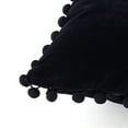 thumbnail image 3 of Boho Decorative Soft Velvet Throw Pillow Covers with Plush Balls Solid Cushion Case for Couch Bed Sofa, Black, 18x18 inch, 2 Packs, 3 of 7