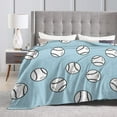 thumbnail image 4 of DouZhe Ultra-Soft Micro Fleece Lightweight Flannel Bed Blanket, Cartoon Baseball Sports Print Cozy Warm Throw Blankets, 40"x30", 4 of 7