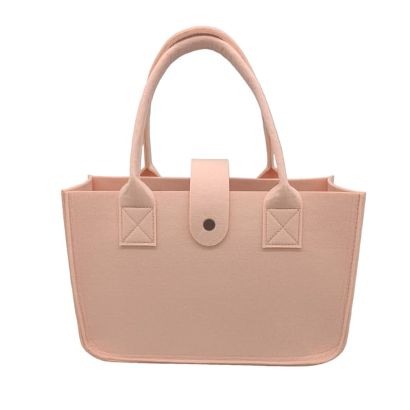 huanledash Women Handbag Portable Handle Solid Color Large Capacity Rectangle Gift Thickened Felt Ladies Tote Bag Purse Daily Life