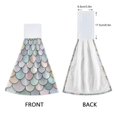 thumbnail image 3 of Yayeee Kitchen Hanging Hand Towels Set of 2 with Loop Bathroom Absorbent Tie Towel, Light Blue Shimmering Pattern, 3 of 7