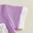 thumbnail image 6 of Zanarzt Baby Girl Clothes Newborn Summer Toddler Baby Girl Clothes Ruffle Short Sleeves T Shirt Tops and Shorts Set Cute Summer Outfits Purple,2-3 Years, 6 of 7