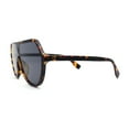 thumbnail image 3 of Flat Top Shield Geometric Racer Plastic Mobster Sunglasses Tortoise Black, 3 of 4