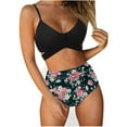 thumbnail image 2 of EQWLJWE High Waisted Bikini Swimwear Womens Bikini Set Swimsuit Deep V Neck Cut Out Sides Crisscross Back Adjustable Straps, 2 of 5