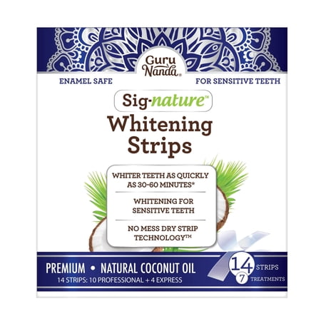 GuruNanda Signature Sensitive Teeth Whitening Kit 7 Day Strips - Mint Flavor